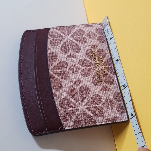 NWOT Kate Spade New York Spade Flower Card Case In Pink Bordeaux Multi - Picture 5 of 6